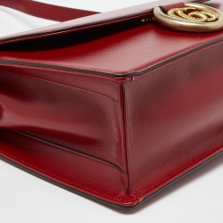 مملوكة مسبقًا Gucci Red Leather Medium Torchon GG Ring Shoulder Bag