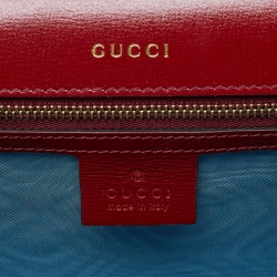 مملوكة مسبقًا Gucci Red Leather Medium Torchon GG Ring Shoulder Bag