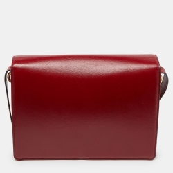 مملوكة مسبقًا Gucci Red Leather Medium Torchon GG Ring Shoulder Bag