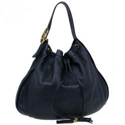 Pre Owned Gucci Black Drawstring Hobo