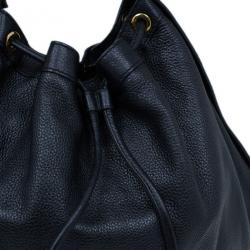 Pre Owned Gucci Black Drawstring Hobo