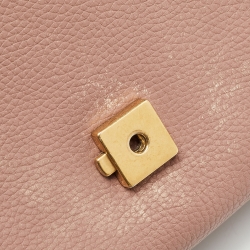 Pre Owned Gucci Old Rose Leather Medium GG Marmont Top Handle Bag