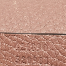 Pre Owned Gucci Old Rose Leather Medium GG Marmont Top Handle Bag