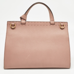 Pre Owned Gucci Old Rose Leather Medium GG Marmont Top Handle Bag