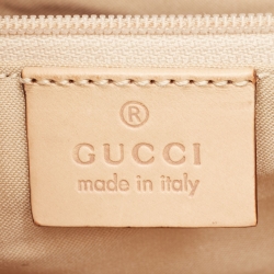 Pre Owned Gucci Natural/Neon Yellow/ Jumbo GG Canvas Jackie Tote w/ Wallet