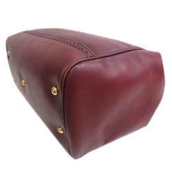 Pre Owned Gucci Bordeaux Leather D-Ring Boston Bag
