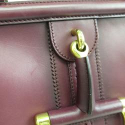 Pre Owned Gucci Bordeaux Leather D-Ring Boston Bag