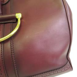 Pre Owned Gucci Bordeaux Leather D-Ring Boston Bag