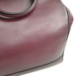 Pre Owned Gucci Bordeaux Leather D-Ring Boston Bag