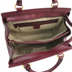 Pre Owned Gucci Bordeaux Leather D-Ring Boston Bag