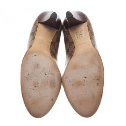 مملوكة مسبقًا حذاء غوتشي هارت كريست غوتشيسيما بني كريستال مقاس 38