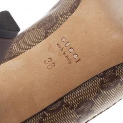 مملوكة مسبقًا حذاء غوتشي هارت كريست غوتشيسيما بني كريستال مقاس 38