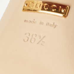 مملوكة مسبقًا Gucci Red Leather GG Marmont Ankle Strap Sandals Size 38.5