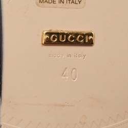 Pre Owned Gucci Black Suede GG Marmont Fringed Flat Mules Size 40