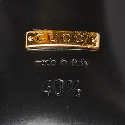 Pre Owned Gucci Green Leather Horsebit Square Toe Slingback Pumps Size 40.5