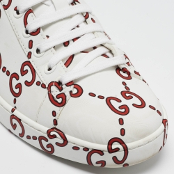 Gucci Multicolor GG Ghost Leather Ace Sneakers Size 37.5