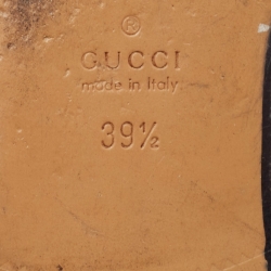 Pre Owned Gucci Cream Leather Princetown Mules Size 39.5  