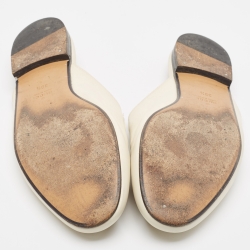 Pre Owned Gucci Cream Leather Princetown Mules Size 39.5  