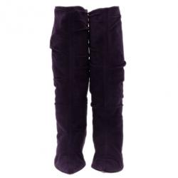 Pre Owned Gucci Purple Suede Knee Boots Size 39.5