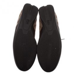 Pre Owned Gucci Guccissima Canvas and Leather Sneakers Size 38.5