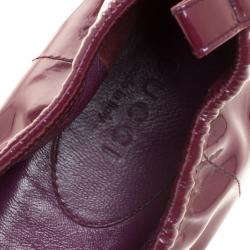 Gucci Burgundy Patent Horsebit Ballet Flats Size 40