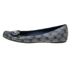 مملوكة مسبقًا Gucci Navy Guccissima Crystal ‘Hysteria’ Flats Size 39
