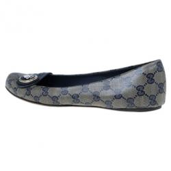 مملوكة مسبقًا Gucci Navy Guccissima Crystal ‘Hysteria’ Flats Size 39