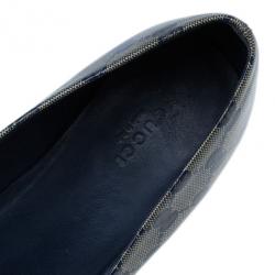 مملوكة مسبقًا Gucci Navy Guccissima Crystal ‘Hysteria’ Flats Size 39