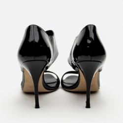 مملوكة مسبقًا Gucci Black Patent 'Drew' Sandals Size 40