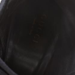 Pre Owned Gucci Black Leather Olimpia Strappy Booties Size 39.5