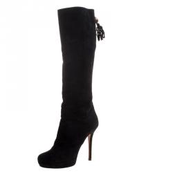 Gucci Priscilla 85 Suede Knee Boots