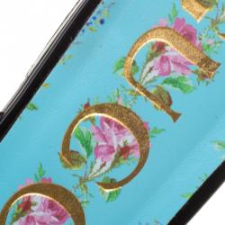 Pre Owned Gucci Black Patent Leather Marmont GG Fringe Detail Slippers Size 37.5