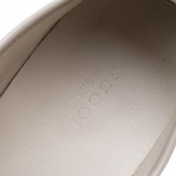 Gucci Off White GG Canvas and Leather Low Top Sneakers Size 38