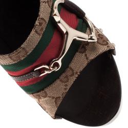 Pre Owned Gucci Guccissima Icon Bit Web Detail Clogs Size 36