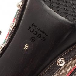 Pre Owned Gucci Guccissima Icon Bit Web Detail Clogs Size 36