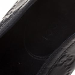 Pre Owned Gucci Black Guccissima Leather Ballet Flats Size 41