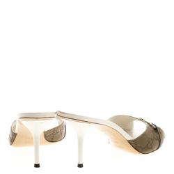 Pre Owned Gucci Olive Green Guccissima Leather Horsebit Slides Size 39.5