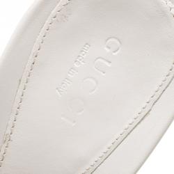 Pre Owned Gucci Olive Green Guccissima Leather Horsebit Slides Size 39.5