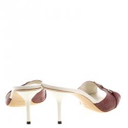 مملوكة مسبقًا Gucci Maroon Guccissima Leather Horsebit Slides Size 39.5