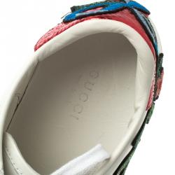 مملوكة مسبقًا Gucci White Leather Embroidered Ace Low Top Sneakers Size 36
