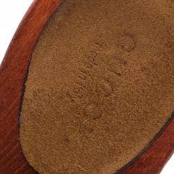 مملوكة مسبقًا صندل سلايد غوتشي آيكون بت سويدي بني مقاس 36