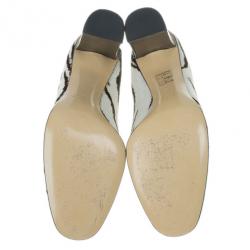 Pre Owned Gucci Zebra Pony Hair GG Pumps Size 38.5