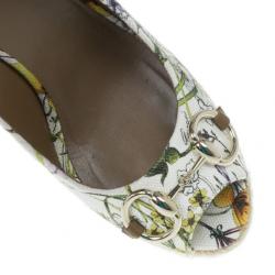 Pre Owned Gucci Infinity Flora Canvas Charlotte Espadrilles Wedges Size 38.5