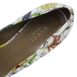 Pre Owned Gucci Infinity Flora Canvas Charlotte Espadrilles Wedges Size 38.5