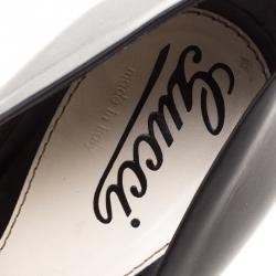 Pre Owned حذاء كعب عالي غوتشي كعب شكل صدفة سلحفاه صوفيا جلد أسود مقاس 38