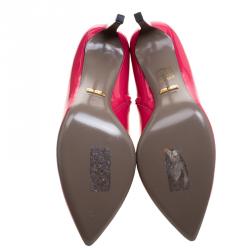 Pre Owned Gucci Pink Patent Leather Noah Ankle Booties Size 40