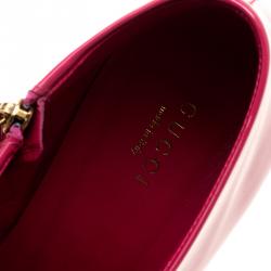 Pre Owned Gucci Pink Patent Leather Noah Ankle Booties Size 40
