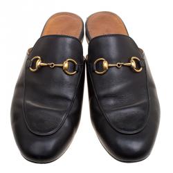 مملوكة مسبقًا حذاء لوفرز غوتشي برينستاون جلد أسود مقاس 36.5