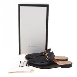 مملوكة مسبقًا حذاء لوفرز غوتشي برينستاون جلد أسود مقاس 36.5