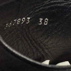 مملوكة مسبقًا حذاء بوت قتالي غووتشي حزام مزدوج من الجلد الأسود بمقاس 38